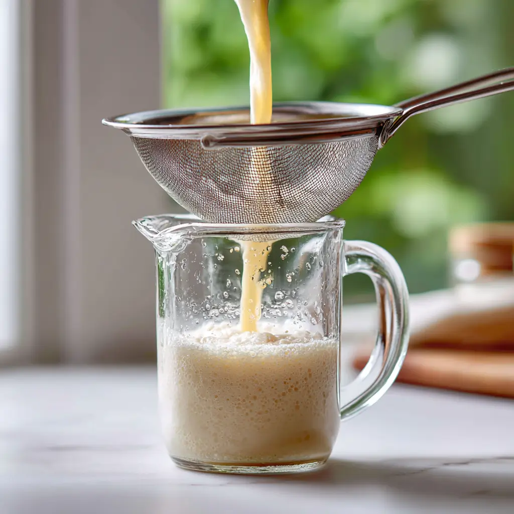 Leftover Rice Drink Recipe 8 straining leftover rice drink recipe into pitcher
