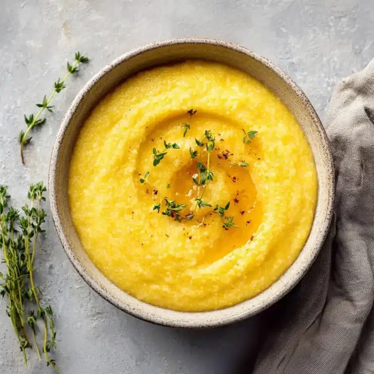 Palentu creamy cornmeal dish served warm