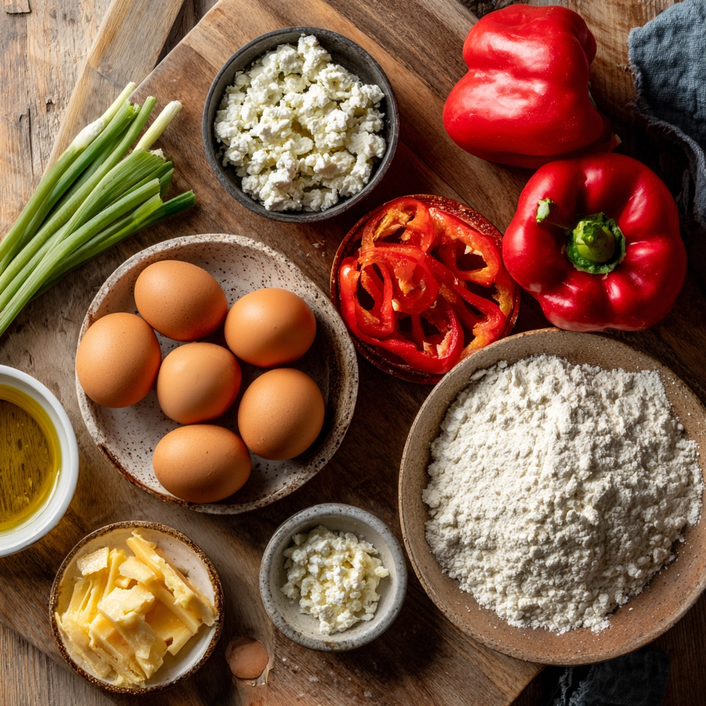 Breakfast Egg Muffins: The Perfect On-the-Go Morning Bite 7 Breakfast Egg Muffin Ingredients Flat Lay