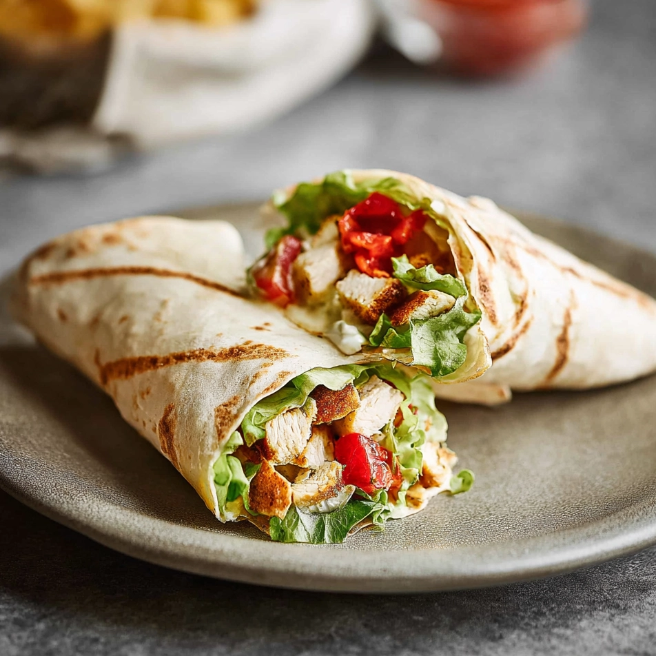 Caesar Chicken Wrap: A Quick and Healthy Twist on a Classic Favorite 5 Caesar Chicken Wrap on rustic table