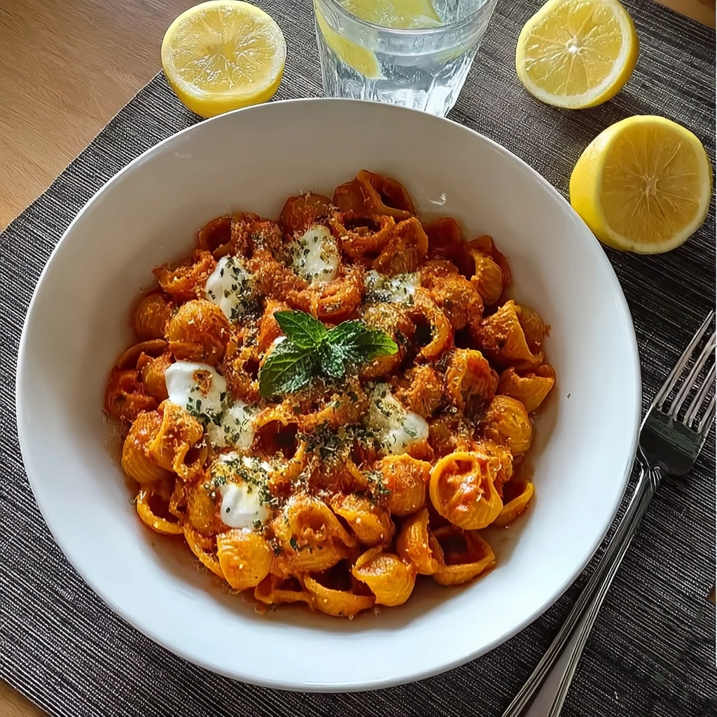 Cheesy chicken pasta in creamy tomato sauce