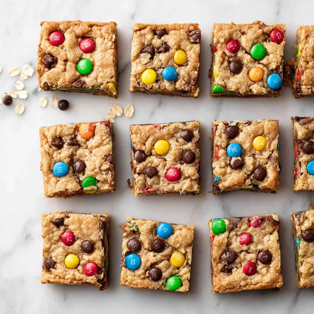 chocolate chip oatmeal bars on a tray