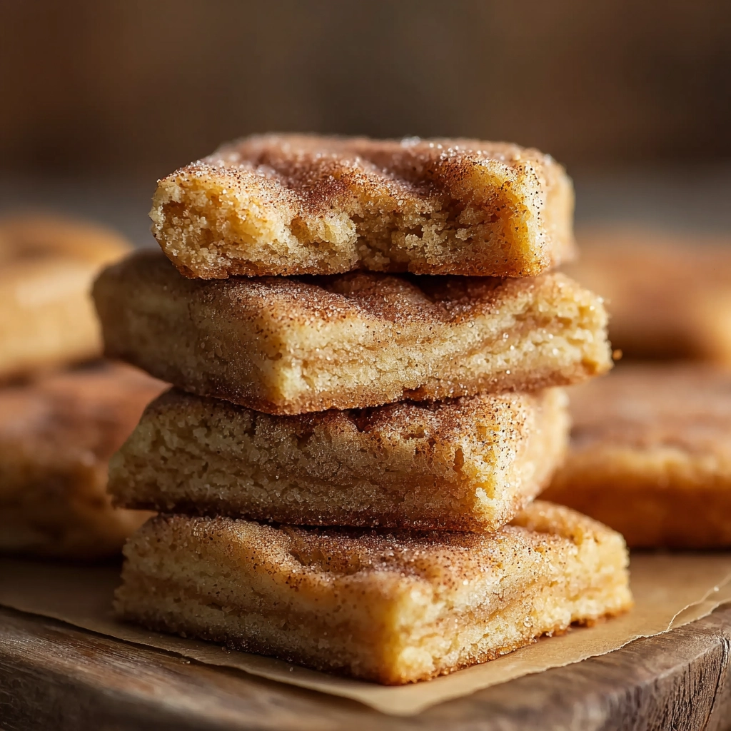 Serving cinnamon sugar blondies with honey drizzle