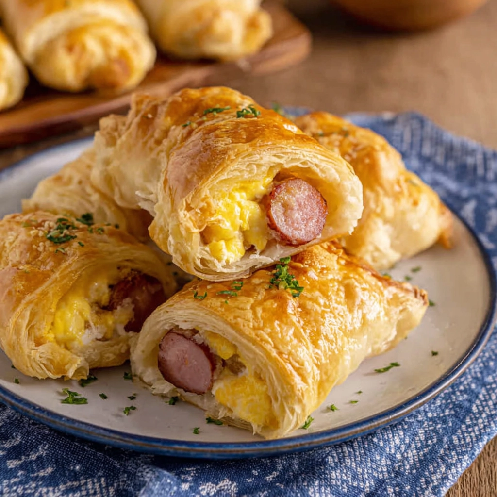 Sausage Egg Breakfast Rolls fresh from oven