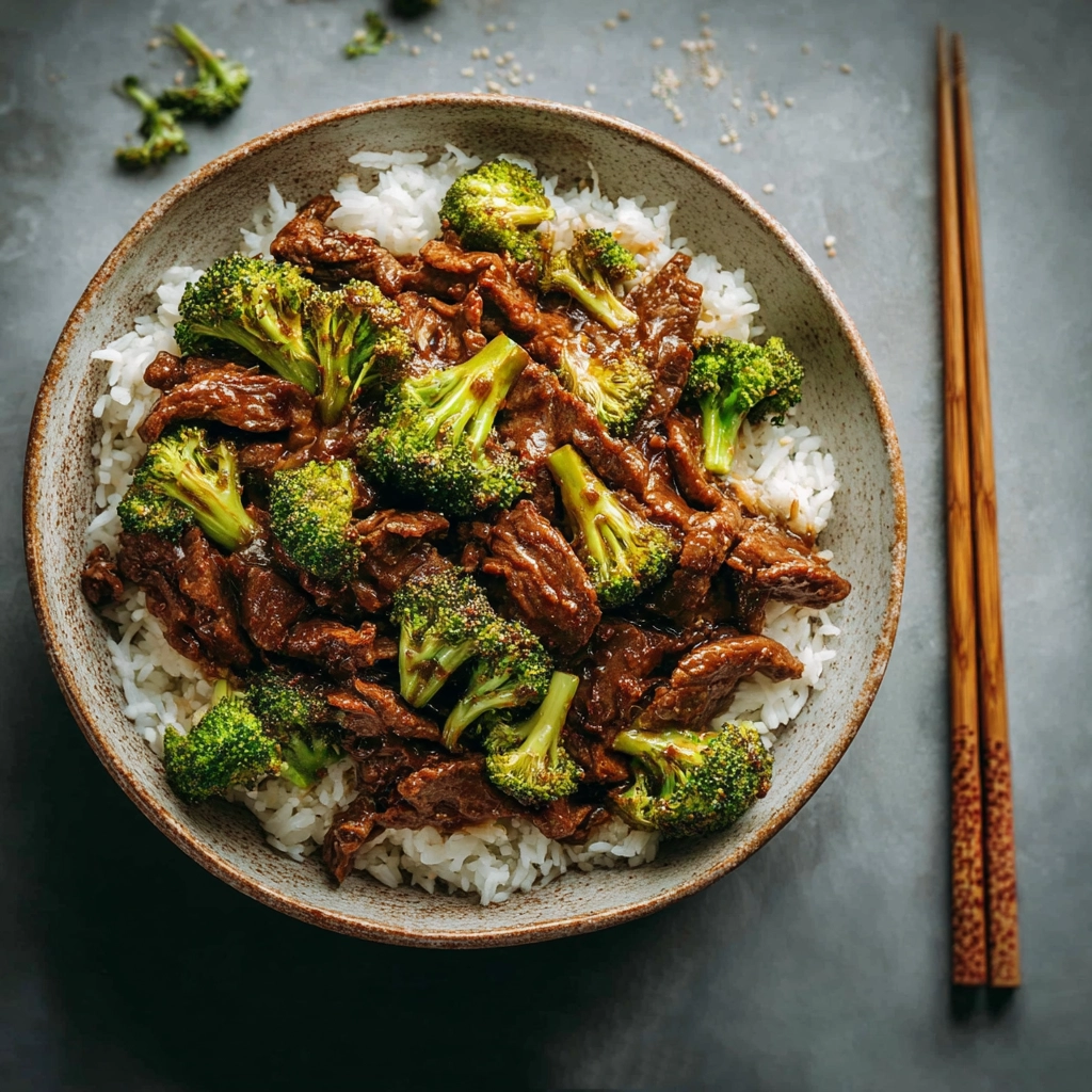 serving beef and broccoli stir fry