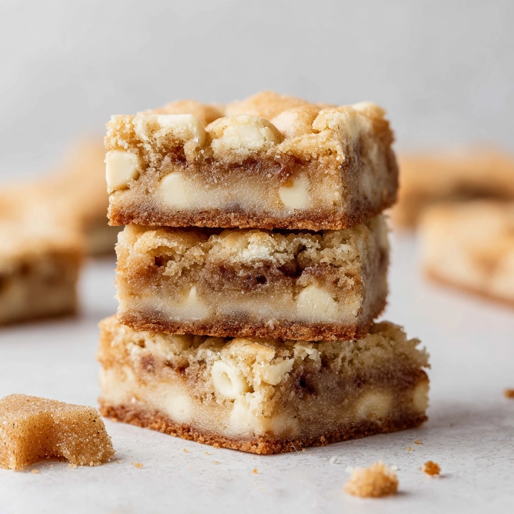 Snickerdoodle blondies served on a plate with coffee and cinnamon sticks
