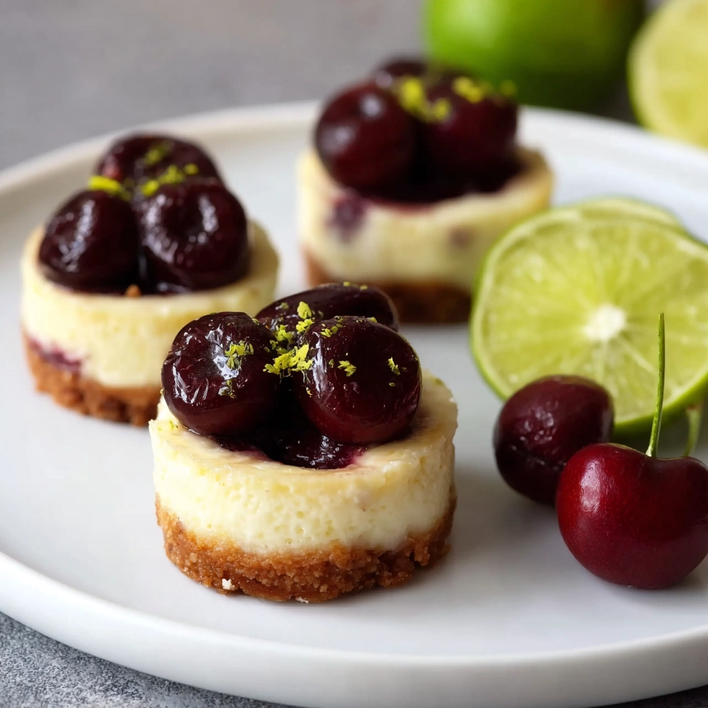 Cherry Lime Mini Cheesecakes – A Sweet Burst of Summer in Every Bite 5 cherry lime mini cheesecakes