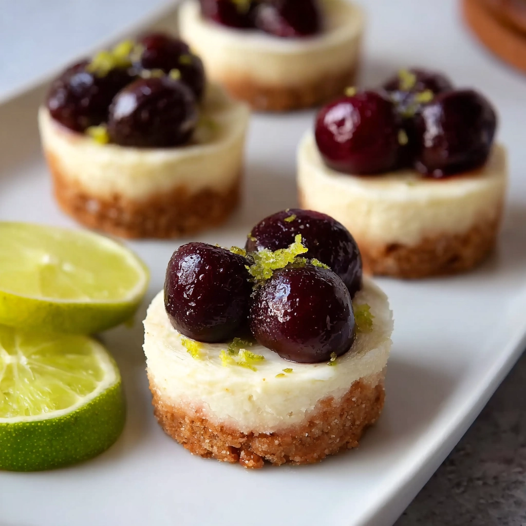 Cherry Lime Mini Cheesecakes – A Sweet Burst of Summer in Every Bite 7 cherry lime mini cheesecakes