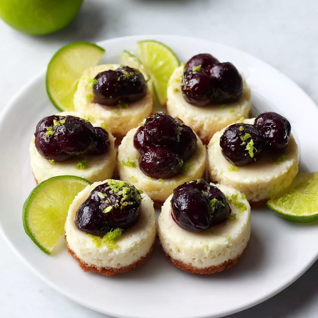 Cherry Lime Mini Cheesecakes – A Sweet Burst of Summer in Every Bite 8 cherry lime mini cheesecakes