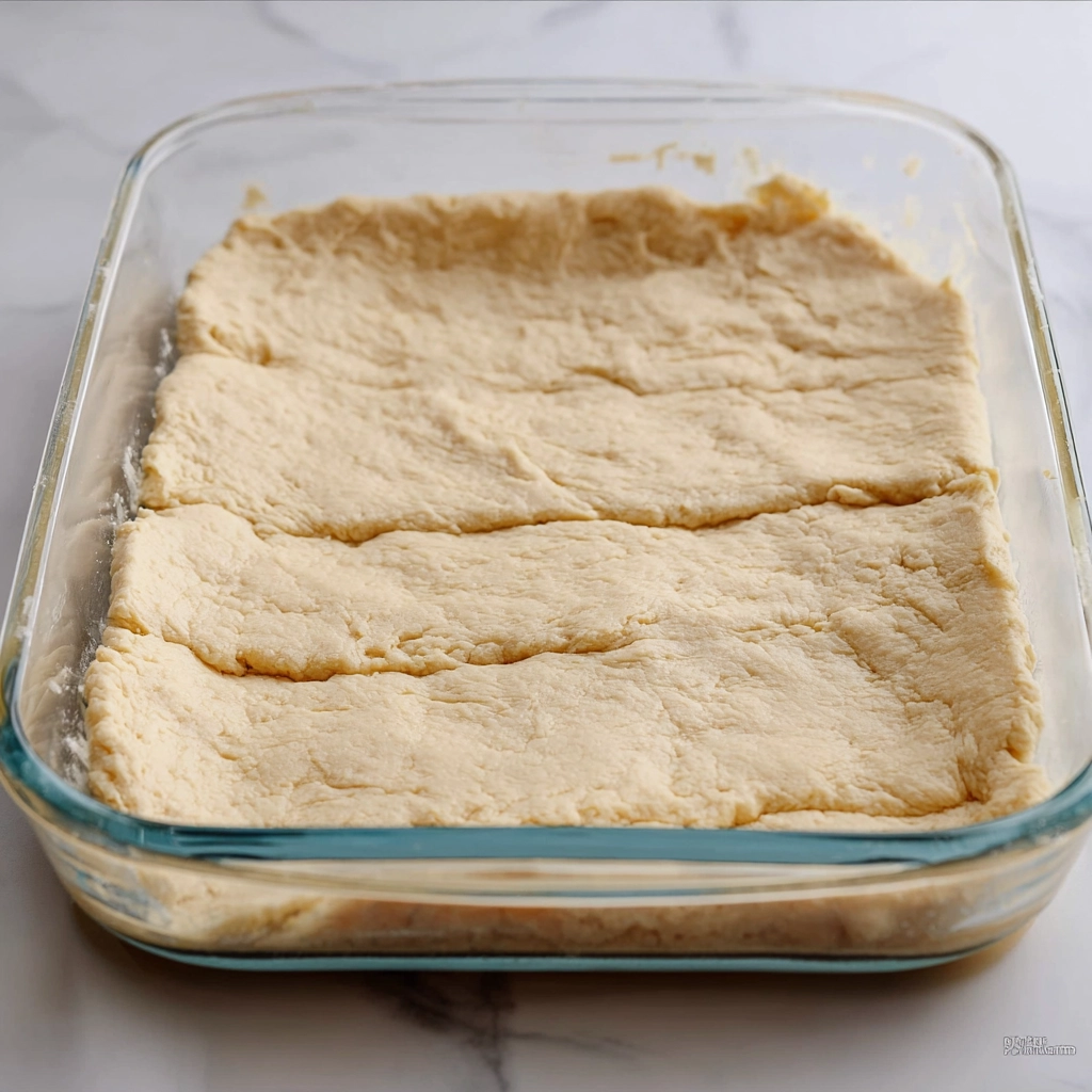 Churro Cheesecake: The Irresistible Mexican Dessert Everyone’s Talking About 7 Churro cheesecake layer assembly with cream cheese filling spread over crescent dough