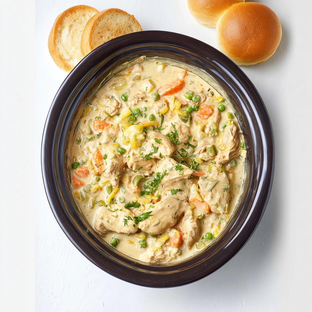 slow cooker chicken pot pie Step