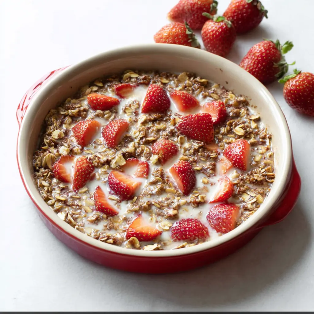 Strawberry Rhubarb Baked Oatmeal – Amazing Healthy Breakfast Bake 8 Strawberry Rhubarb Baked Oatmeal