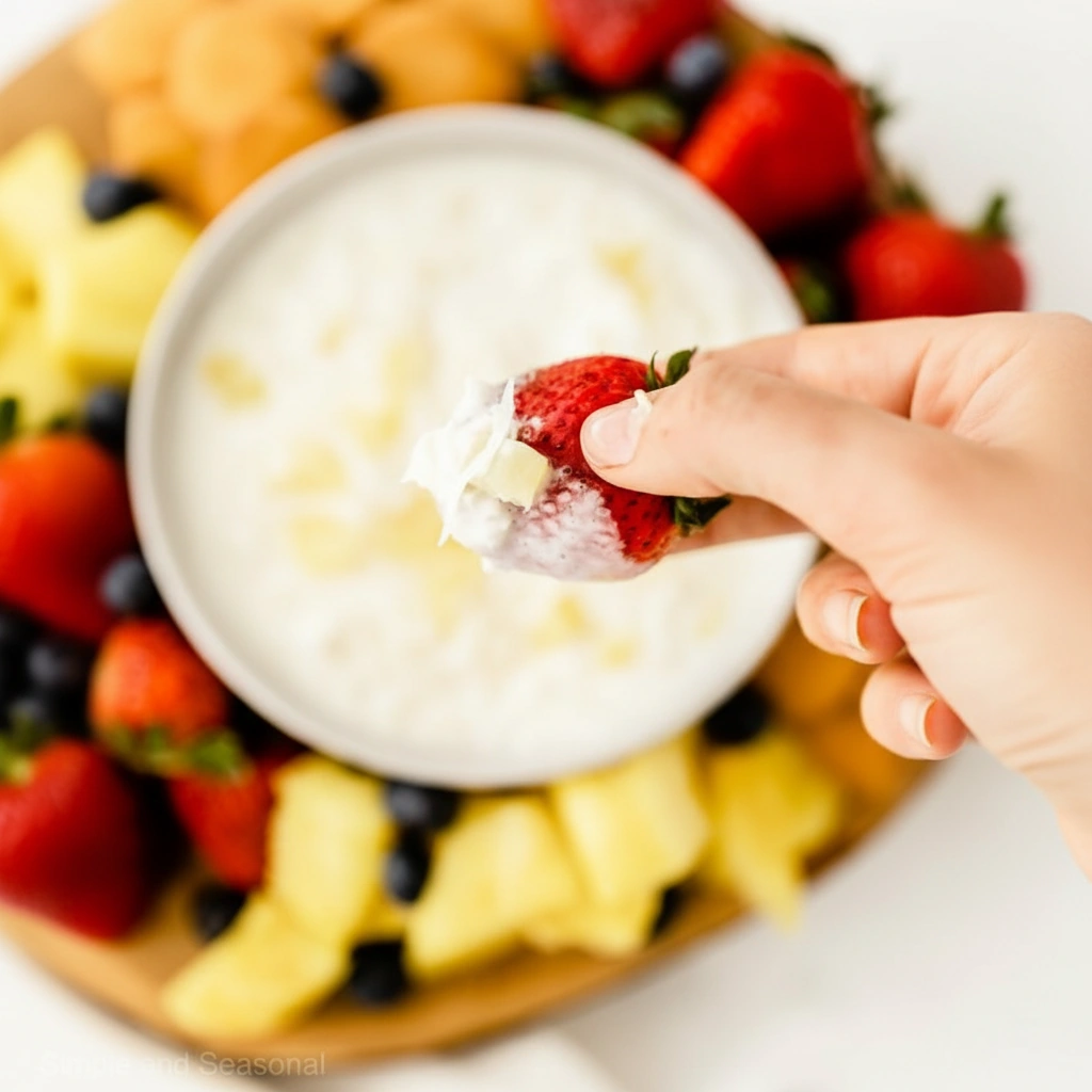 Piña Colada Fruit Dip Easy Tropical Dessert Everyone Loves 9 Piña Colada Fruit Dip