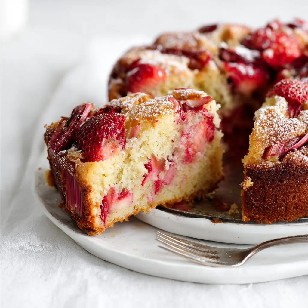 Strawberry Rhubarb Cake Easy Moist Recipe for Summer Baking 7 Strawberry Rhubarb Cake