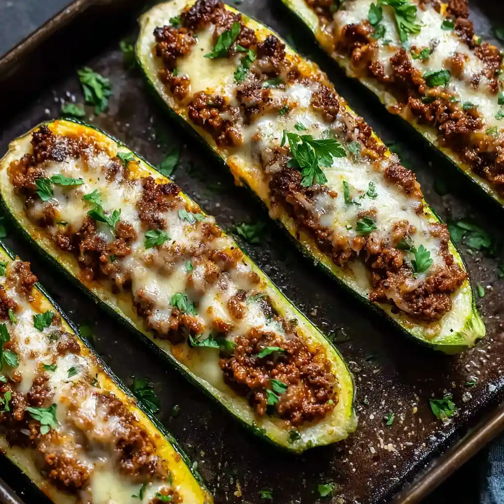 Ground Beef Zucchini Boats