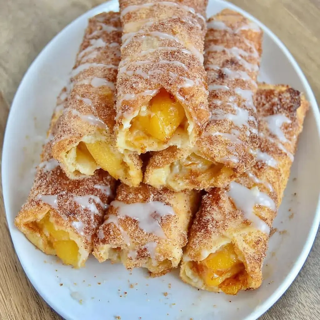 Peach Cobbler Egg Rolls