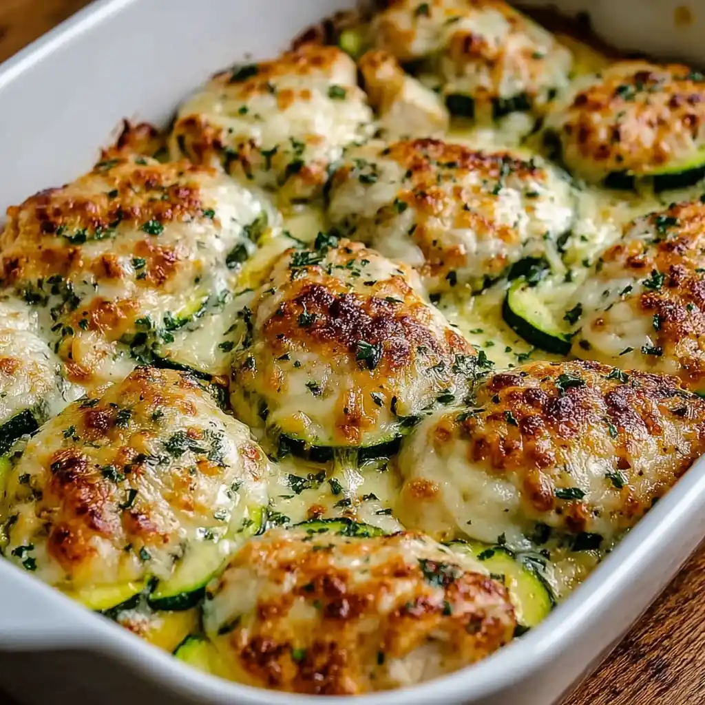 Garlic Chicken Zucchini Bake