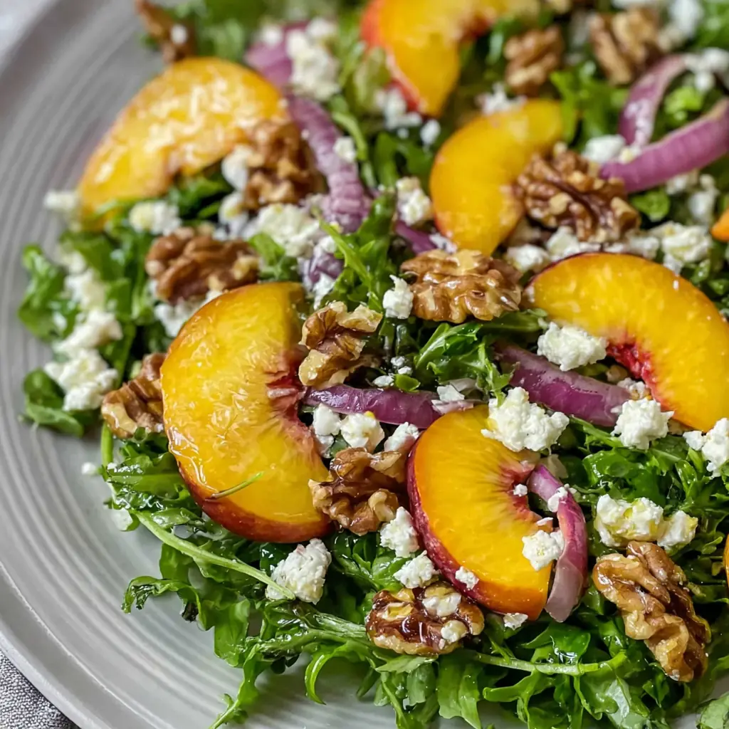Peach Arugula Salad: Amazing Summer Salad Recipe With Fresh Peaches 8 Peach Arugula Salad