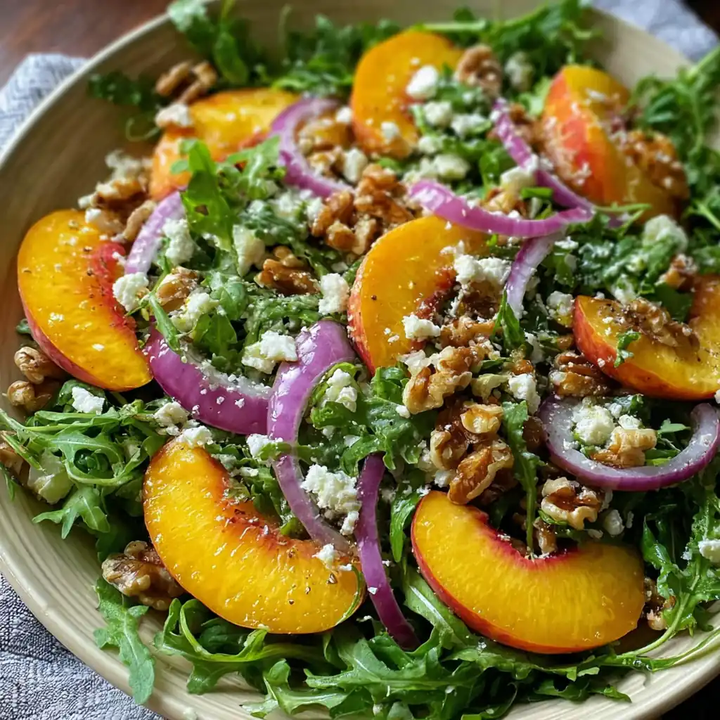 Peach Arugula Salad: Amazing Summer Salad Recipe With Fresh Peaches 9 Peach Arugula Salad