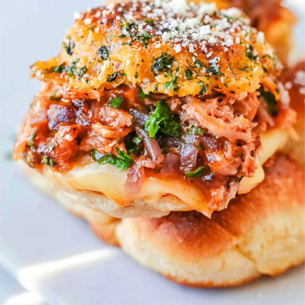 BBQ Chicken Sliders with Gouda and Garlic-Herb Butter 7 BBQ Chicken Sliders
