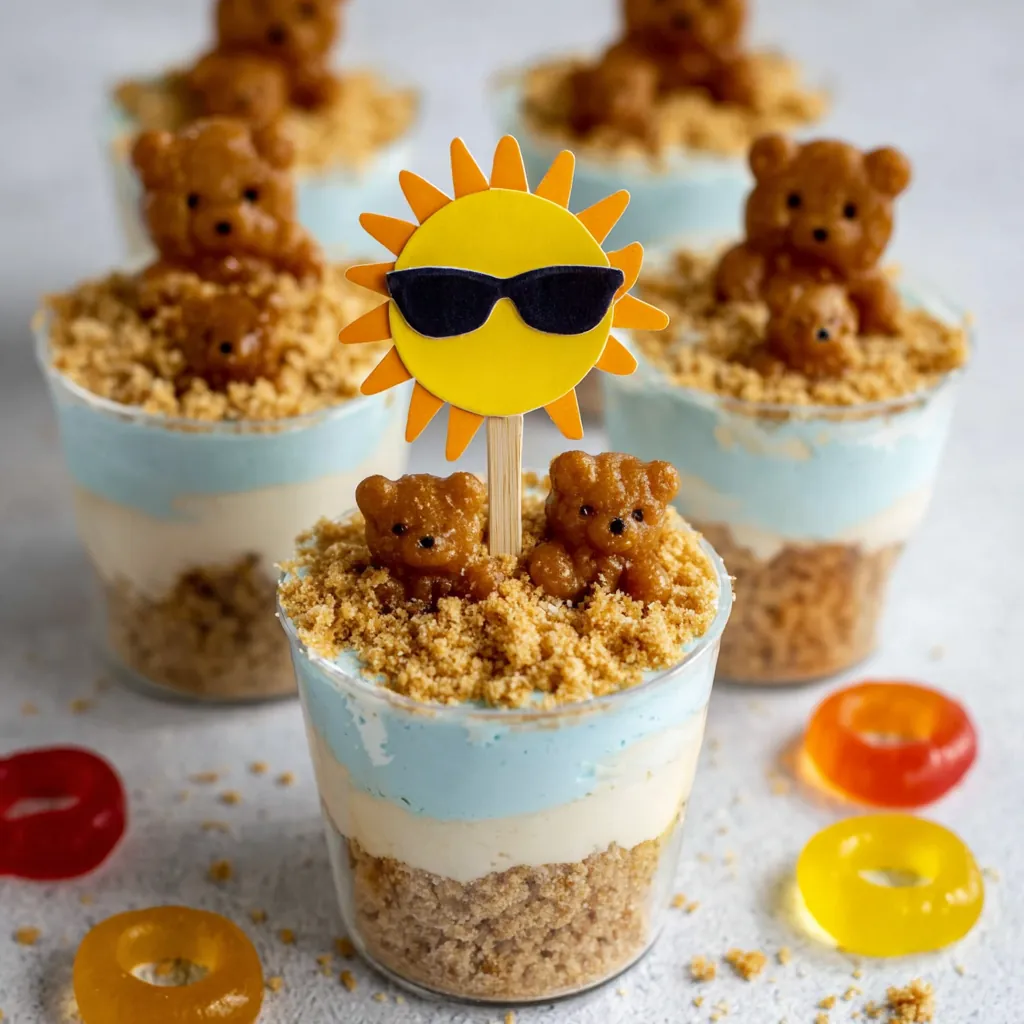 Beach Bear Dirt Cups: Easy Summer Pudding Treat 6 Beach Bear Dirt Cups