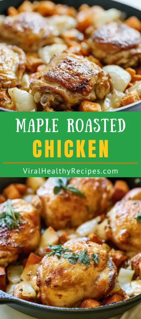 Maple Roasted Chicken With Sweet Potatoes and Apples 8 Maple Roasted Chicken