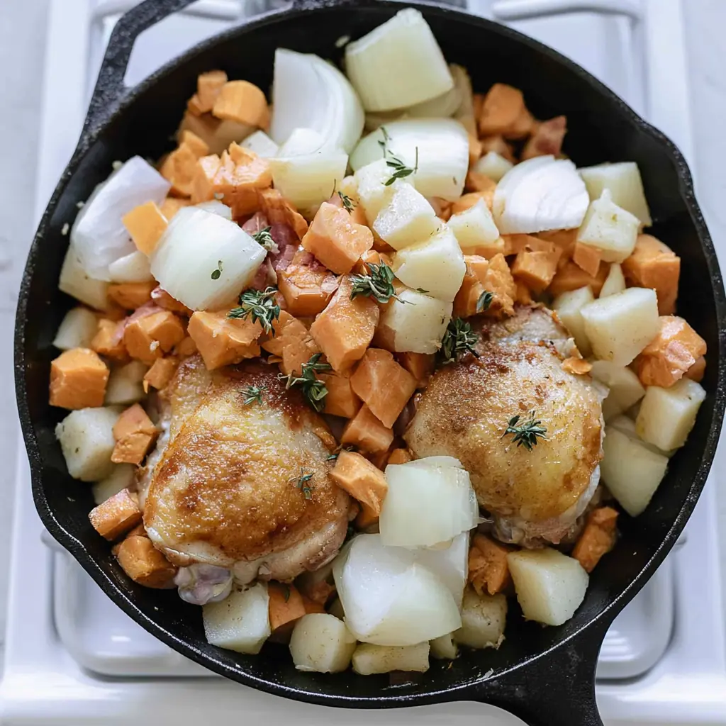 Maple Roasted Chicken With Sweet Potatoes and Apples 7 Maple Roasted Chicken