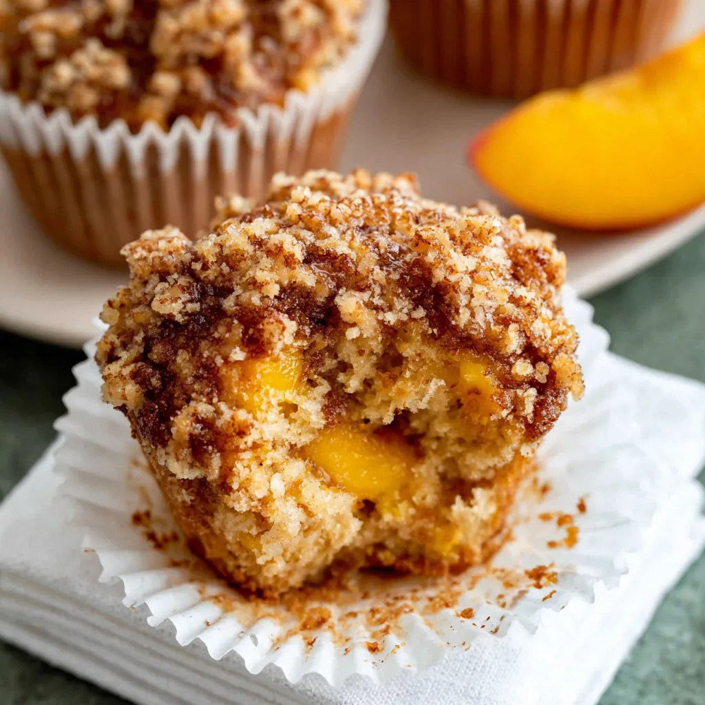 Peach Muffins: Soft, Moist Homemade Muffins with Crumb Topping 7 Peach Muffins